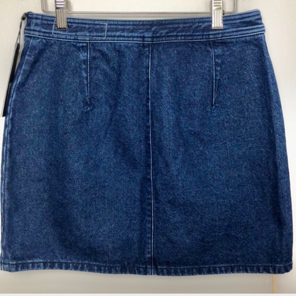 Rag and Bone Blue Denim Racer Front Zipper Miniskirt Size 6 - Picture 10 of 10